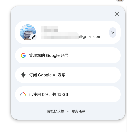 已脱敏的Google账号确认区域