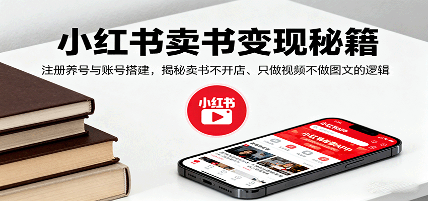 小红书卖书变现秘籍，注册养号与账号搭建，揭秘卖书不开店、只做视频不做图文的逻辑-红薯之家