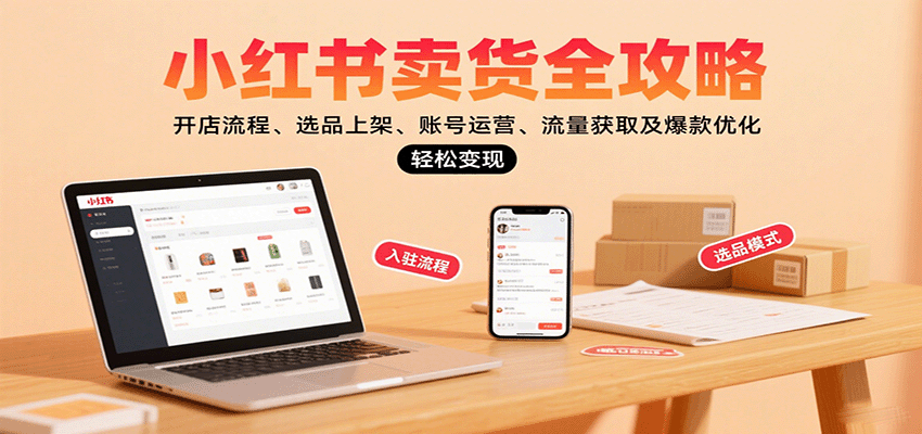 小红书卖货全攻略：开店流程、选品上架、账号运营、流量获取及爆款优化，轻松变现-红薯之家