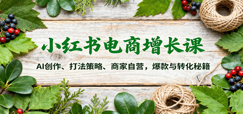 小红书电商增长课：AI创作、打法策略、商家自营，爆款与转化秘籍-红薯之家