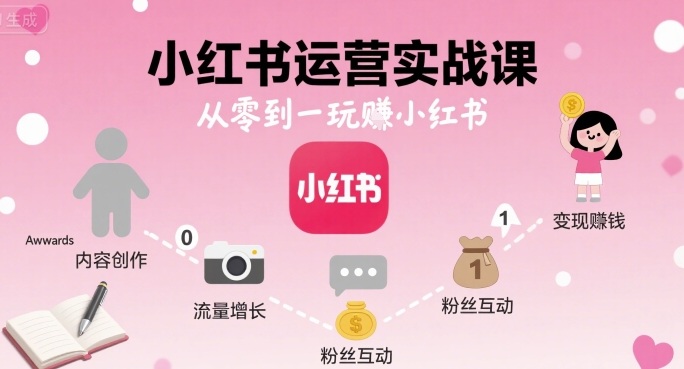 小红书运营实战课，从零到一玩賺小红书-红薯之家
