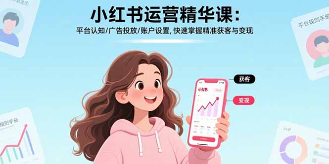 小红书运营精华课：平台认知/广告投放/账户设置,快速掌握精准获客与变现-红薯之家